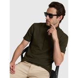 Cacharel Erkek Haki Slim Fit Pamuk Karışımlı Düğmeli Polo Yaka Basic T-Shirt 50328375-VR027 - 5XL