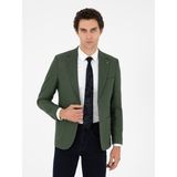 Cacharel Erkek Haki Slim Fit Yün Karışımlı Balıksırtı Spor Ceket 50290536-VR027 - 6 Drop - 52