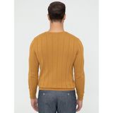 Cacharel Erkek Hardal Slim Fit Bisiklet Yaka Triko Kazak 50240208-VR072
