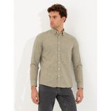 Cacharel Erkek Hardal Slim Fit Uzun Kollu Gömlek 50255618-VR072