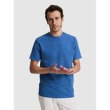 Cacharel Erkek Indigo Regular Fit Pamuk Karışımlı Bisiklet Yaka T-Shirt 50328348-VR028 - İndigo - 3XL