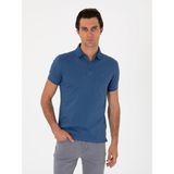 Cacharel Erkek Indigo Slim Fit %100 Pamuk Polo Yaka T-Shirt 50300934-VR028 - İndigo
