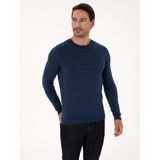 Cacharel Erkek İndigo Slim Fit Pamuk Karışımlı Bisiklet Yaka Triko Kazak 50318676-VR028 - 2XL