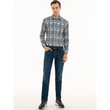 Cacharel Erkek İndigo Slim Fit Uzun Kollu Gömlek 50227935-VR028 - 39 - Indigo
