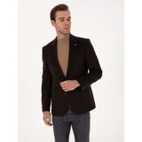 Cacharel Erkek Kahverengi Slim Fit %100 Kaşmir Flanel Ceket 50314254-VR029 - 6 Drop - 52