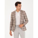 Cacharel Erkek Kahverengi Slim Fit Keten Karışımlı Ceket 50264760-VR029 - 6 Drop - 46