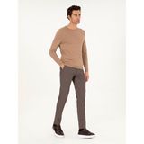 Cacharel Erkek Kahverengi Slim Fit Pamuk Karışımlı Kanvas Pantolon 50292336-VR029 - 32 - 34