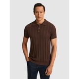 Cacharel Erkek Kahverengi Slim Fit Pamuk Karışımlı Polo Yaka Triko T-Shirt 50328370-VR029