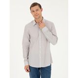 Cacharel Erkek Kahverengi Slim Fit Pamuklu Çizgili Gömlek 50291352-VR029 - 37