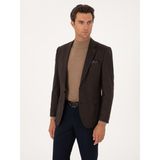 Cacharel Erkek Kahverengi Slim Fit Yün Karışımlı Ceket 50292488-VR029 - 6 Drop - 52