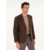Cacharel Erkek Kahverengi Slim Fit Yün Karışımlı Flanel Ceket 50291056-VR029 - 6 Drop - 52