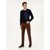 Cacharel Erkek Kahverengi Straight Fit Pamuk Karışımlı Kadife Kanvas Pantolon 50292429-VR029 - 32 - 30