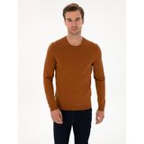 Cacharel Erkek Karamel Slim Fit Yün Karışımlı Bisiklet Yaka Basic Triko Kazak 50315266-VR261