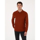 Cacharel Erkek Karamel Slim Fit Yün Karışımlı Polo Yaka Triko Kazak 50311890-VR261