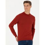 Cacharel Erkek Kiremit Slim Fit Çeyrek Balıkçı Yaka Triko Kazak 50276521-VR031