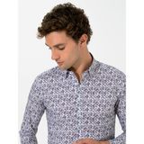 Cacharel Erkek Kırmızı Slim Fit Uzun Kollu Gömlek 50255361-VR030 - XL
