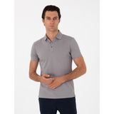 Cacharel Erkek Koyu Gri Slim Fit Polo Yaka Pamuklu Basic T-Shirt 50300934-VR080