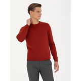 Cacharel Erkek Koyu Kiremit Slim Fit Bisiklet Yaka Triko Kazak 50270174-VR206 - 3XL