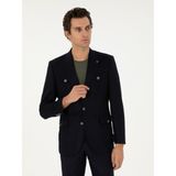Cacharel Erkek Koyu Lacivert Slim Fit Blazer Ceket 50290826-VR100 - 6 Drop - 48