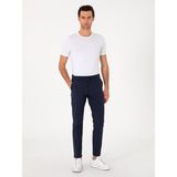 Cacharel Erkek Koyu Lacivert Slim Fit Gofreli Beli Bağcıklı Spor Pantolon 50305618-VR100 - 36