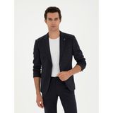 Cacharel Erkek Koyu Lacivert Slim Fit Mikro Desenli Yün Karışımlı Ceket 50284835-VR100 - 52 - 4 Drop