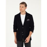 Cacharel Erkek Koyu Lacivert Slim Fit Yün Karışımlı Çizgili Ceket 50297239-VR100 - 56 - 6 Drop