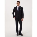 Cacharel Erkek Koyu Lacivert Slim Fit Yün Karışımlı Mikro Desenli Takım Elbise 50315597-VR100 - 6 Drop - 48