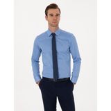Cacharel Erkek Koyu Mavi Slim Fit %100 Pamuk Klasik Gömlek 50318179-VR032 - 39