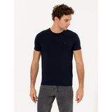 Cacharel Erkek Lacivert Bisiklet Yaka Slim Fit Basic T-Shirt 50263987-VR033