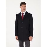 Cacharel Erkek Lacivert Ex Slim Fit Yün Karışımlı Palto 50319242-VR033 - 48