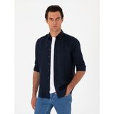 Cacharel Erkek Lacivert Regular Fit %100 Keten Gömlek 50303617-VR033 - S