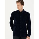 Cacharel Erkek Lacivert Regular Fit Uzun Kollu Kadife Gömlek 50276943-VR033 - 39