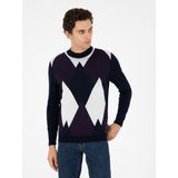 Cacharel Erkek Lacivert Regular Fit Yün Karışımlı Bisiklet Yaka Triko Kazak 50291921-VR033 - 2XL