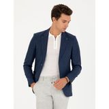 Cacharel Erkek Lacivert Slim Fit %100 Keten Ceket 50268891-VR033 - 6 Drop - 52