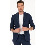 Cacharel Erkek Lacivert Slim Fit %100 Keten Ceket 50284764-VR033 - 6 Drop - 58