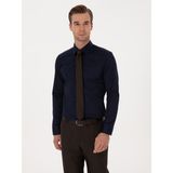 Cacharel Erkek Lacivert Slim Fit %100 Pamuk Klasik Gömlek 50318179-VR033 - 41