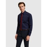 Cacharel Erkek Lacivert Slim Fit %100 Pamuk Non Iron Kolay Ütülenebilir Klasik Gömlek 50314613-VR033 - 42