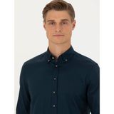 Cacharel Erkek Lacivert Slim Fit %100 Pamuk Oxford Gömlek 50270162-VR033