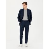 Cacharel Erkek Lacivert Slim Fit %100 Yün Mikro Desenli Takım Elbise 50277977-VR033 - 48 - 4 Drop