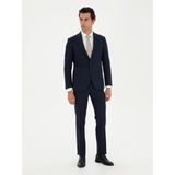 Cacharel Erkek Lacivert Slim Fit %100 Yün Mikro Desenli Takım Elbise 50285134-VR033 - 6 Drop - 46
