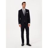 Cacharel Erkek Lacivert Slim Fit %100 Yün Mono Yaka Basic Takım Elbise 50310082-VR033 - 54 - 6 Drop
