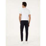 Cacharel Erkek Lacivert Slim Fit Beli Lastikli Esnek Kanvas Pantolon 50306188-VR033 - 32 - 31