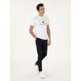 Cacharel Erkek Lacivert Slim Fit Beli Lastikli Esnek Kanvas Pantolon 50306188-VR033 - 32 - 36