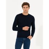 Cacharel Erkek Lacivert Slim Fit Bisiklet Yaka Basic Triko Kazak 50237038-VR033