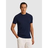 Cacharel Erkek Lacivert Slim Fit Bisiklet Yaka Pamuk Karışımlı Basic T-Shirt 50328373-VR033