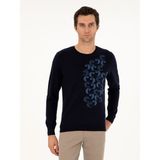 Cacharel Erkek Lacivert Slim Fit Bisiklet Yaka Yün Triko Kazak 50291586-VR033
