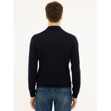 Cacharel Erkek Lacivert Slim Fit Çeyrek Balıkçı Yaka Basic Triko Kazak 50227576-VR033