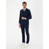Cacharel Erkek Lacivert Slim Fit Çizgili Yün Takım Elbise 50284848-VR033 - 52 - 6 Drop