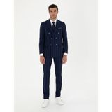 Cacharel Erkek Lacivert Slim Fit Çizgili Yün Takım Elbise 50284848-VR033 - 54 - 6 Drop