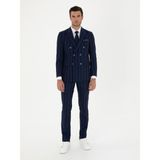 Cacharel Erkek Lacivert Slim Fit Çizgili Yün Takım Elbise 50284848-VR033 - 6 Drop - 46